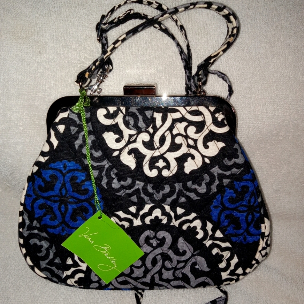 Vera Bradley framed crossbody bag canterberry cobalt